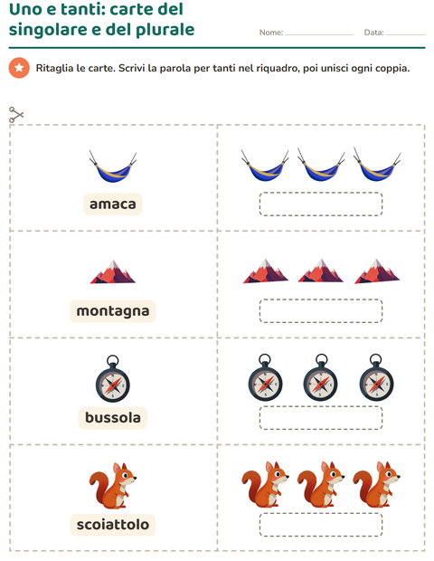 Anteprima della scheda di Carte illustrate con la parola con Campeggio per Scuola dell'infanzia (5-7 anni)