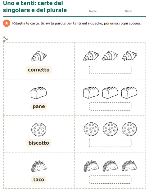 Anteprima della scheda di Carte illustrate con la parola con Cibo BN per Scuola dell'infanzia (5-7 anni)