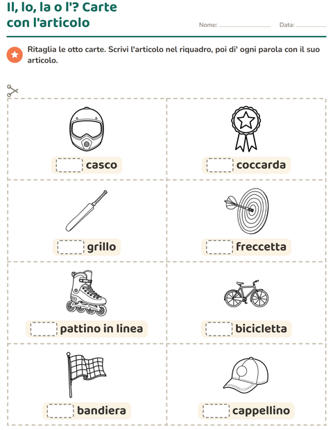 Anteprima della scheda di Carte illustrate con la parola con Sport BN per Scuola dell'infanzia (5-7 anni)