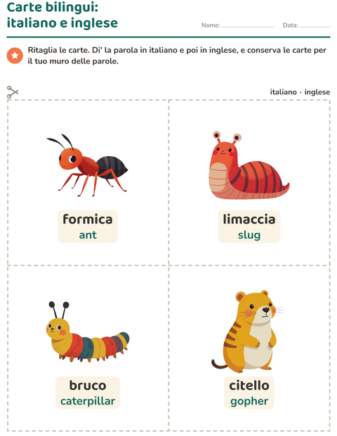 Anteprima della scheda di Carte illustrate con la parola con Creature della foresta per Scuola dell'infanzia (5-7 anni)