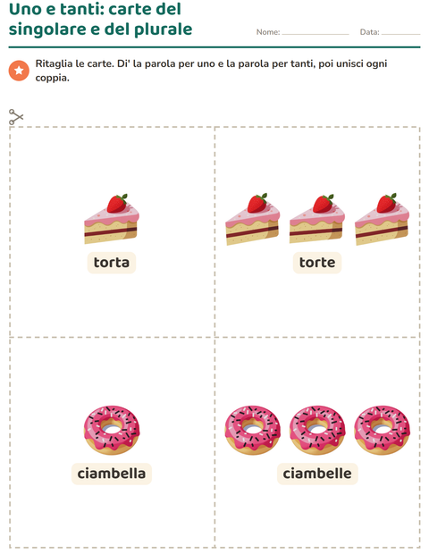 Anteprima della scheda di Carte illustrate con la parola con Dolci e dolciumi per Scuola dell'infanzia (5-7 anni)