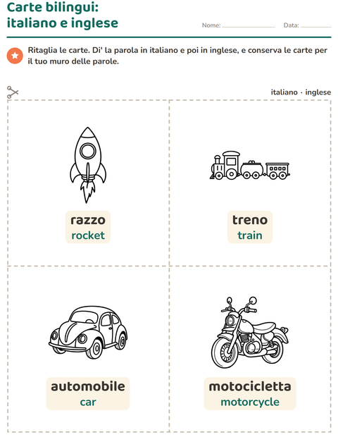 Anteprima della scheda di Carte illustrate con la parola con Giocattoli BN per Scuola dell'infanzia (5-7 anni)