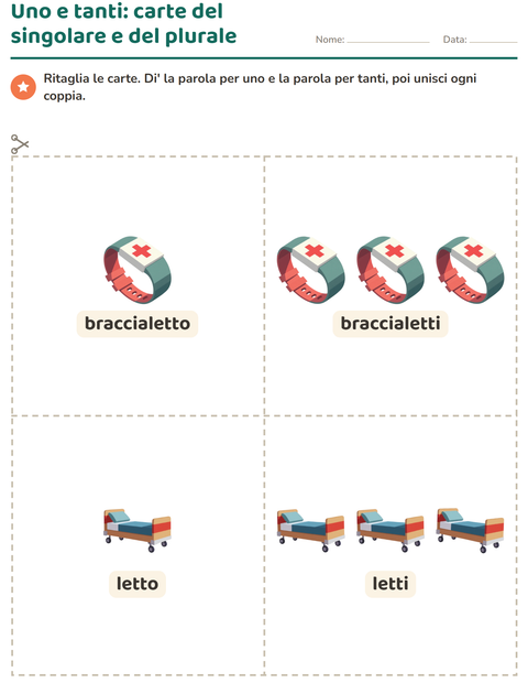 Anteprima della scheda di Carte illustrate con la parola con Ospedale per Scuola dell'infanzia (5-7 anni)