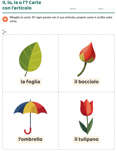 Anteprima della scheda di Carte illustrate con la parola con Primavera per Scuola dell'infanzia (5-7 anni)
