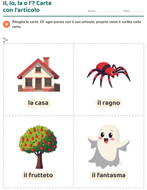 Anteprima della scheda di Carte illustrate con la parola con Varie per Scuola dell'infanzia (5-7 anni)