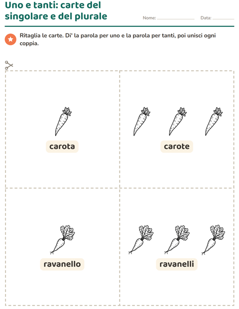 Anteprima della scheda di Carte illustrate con la parola con Verdure BN per Scuola dell'infanzia (5-7 anni)