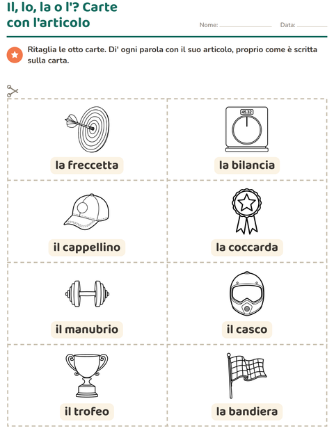 Anteprima della scheda di Carte illustrate con la parola con Sport BN per Scuola dell'infanzia (5-7 anni)