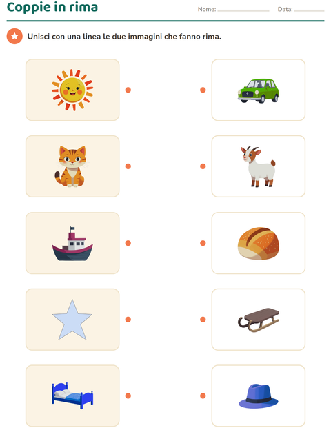 Anteprima della scheda di Consapevolezza fonologica per Scuola dell'infanzia (5-7 anni)