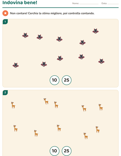 Anteprima della scheda di Contare con le immagini con Animali per Scuola dell'infanzia (5-7 anni)