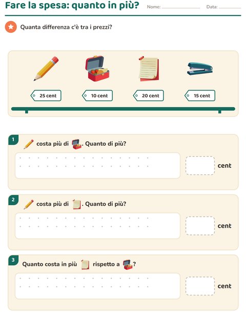 Anteprima della scheda di Contare le monete con Aula per Scuola primaria classe seconda