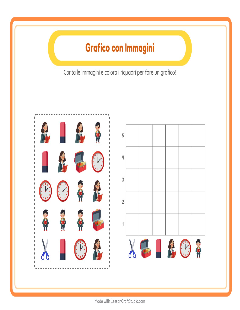 Anteprima della scheda di Conteggio Grafico con Aula per Scuola dell'infanzia (5-7 anni)