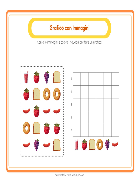 Anteprima della scheda di Conteggio Grafico con Colazione per Scuola dell'infanzia (5-7 anni)