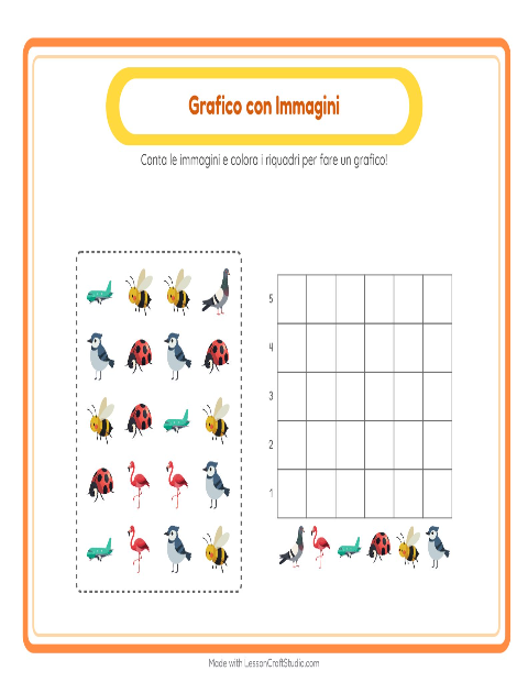 Anteprima della scheda di Conteggio Grafico con Cose che volano per Scuola dell'infanzia (5-7 anni)