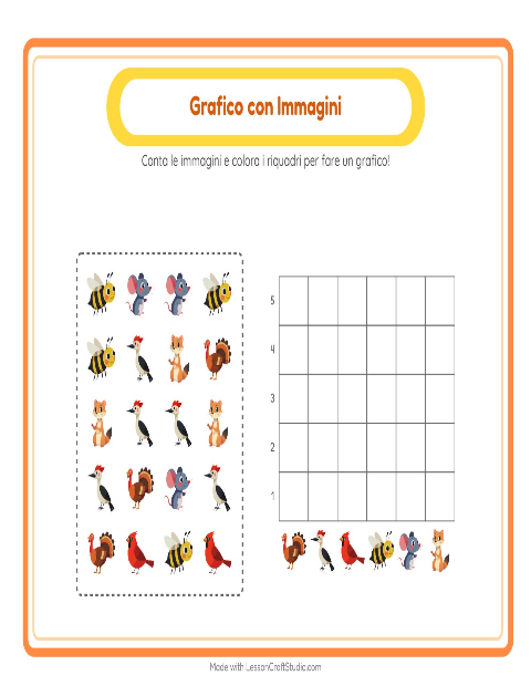Anteprima della scheda di Conteggio Grafico con Creature della foresta per Scuola dell'infanzia (5-7 anni)
