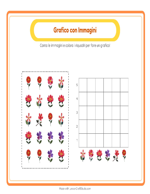 Anteprima della scheda di Conteggio Grafico con Fiori per Scuola dell'infanzia (5-7 anni)