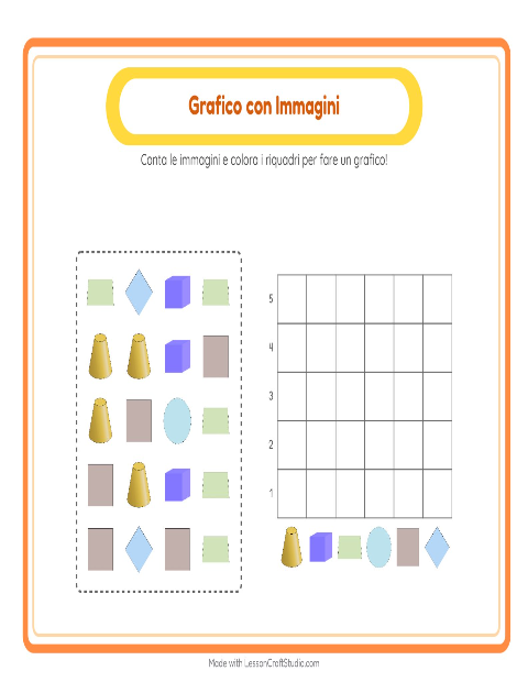 Anteprima della scheda di Conteggio Grafico con Forme per Scuola dell'infanzia (5-7 anni)