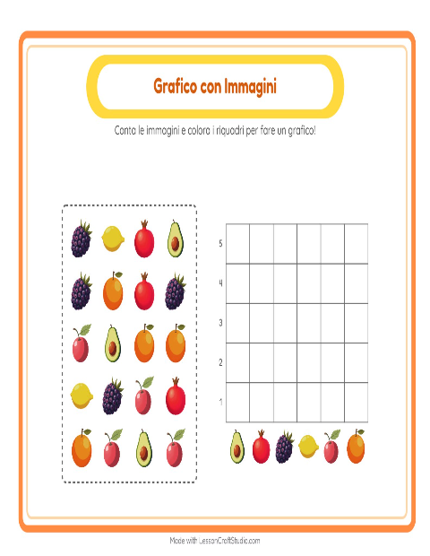Anteprima della scheda di Conteggio Grafico con Frutta per Scuola dell'infanzia (5-7 anni)