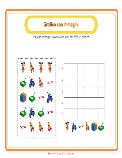 Anteprima della scheda di Conteggio Grafico con Giocattoli per Scuola dell'infanzia (5-7 anni)