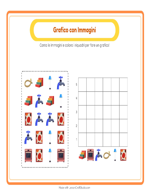 Anteprima della scheda di Conteggio Grafico con In giro per casa per Scuola dell'infanzia (5-7 anni)
