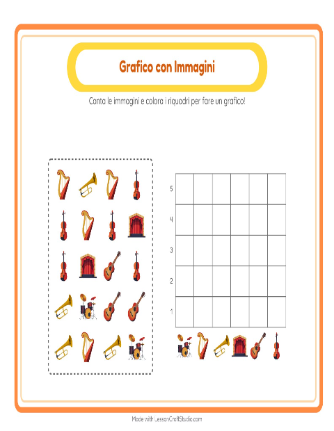 Anteprima della scheda di Conteggio Grafico con Musica per Scuola dell'infanzia (5-7 anni)