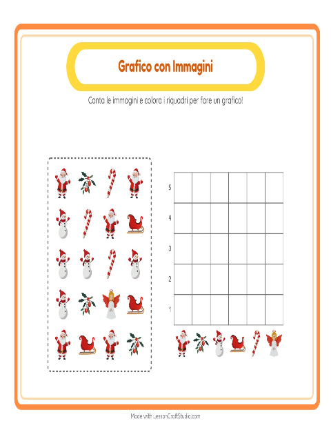 Anteprima della scheda di Conteggio Grafico con Natale per Scuola dell'infanzia (5-7 anni)