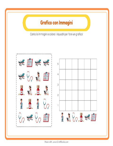 Anteprima della scheda di Conteggio Grafico con Ospedale per Scuola dell'infanzia (5-7 anni)