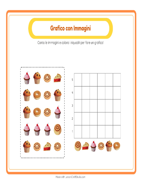 Anteprima della scheda di Conteggio Grafico con Panetteria per Scuola dell'infanzia (5-7 anni)