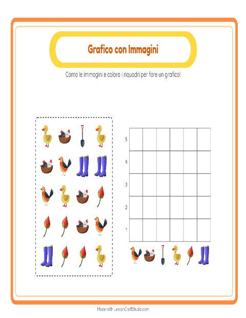 Anteprima della scheda di Conteggio Grafico con Primavera per Scuola dell'infanzia (5-7 anni)