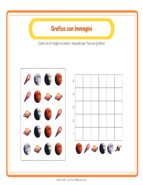 Anteprima della scheda di Conteggio Grafico con Spazio per Scuola dell'infanzia (5-7 anni)