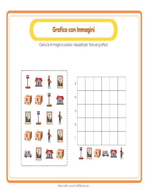 Anteprima della scheda di Conteggio Grafico con Ufficio postale per Scuola dell'infanzia (5-7 anni)