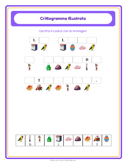 Anteprima della scheda di Crittogramma per Scuola dell'infanzia (5-7 anni)
