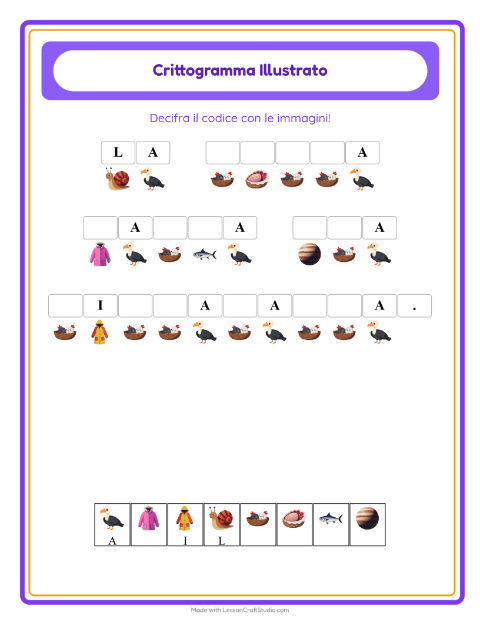 Anteprima della scheda di Crittogramma per Scuola dell'infanzia (5-7 anni)