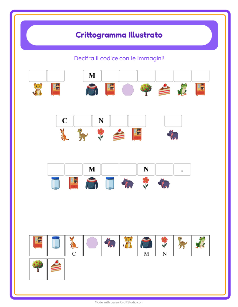 Anteprima della scheda di Crittogramma per Scuola dell'infanzia (5-7 anni)