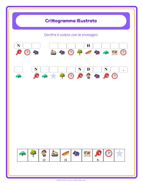 Anteprima della scheda di Crittogramma per Scuola dell'infanzia (5-7 anni)