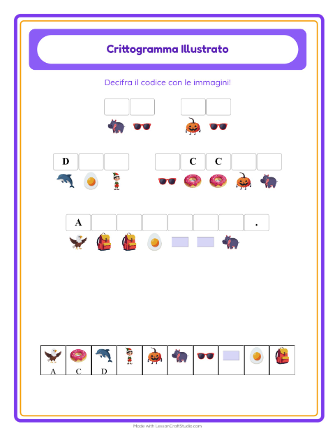 Anteprima della scheda di Crittogramma per Scuola dell'infanzia (5-7 anni)