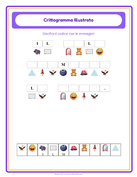 Anteprima della scheda di Crittogramma per Scuola dell'infanzia (5-7 anni)