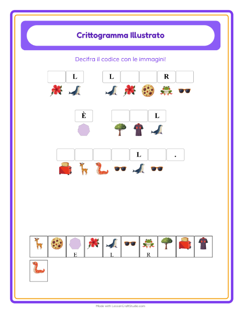 Anteprima della scheda di Crittogramma per Scuola dell'infanzia (5-7 anni)