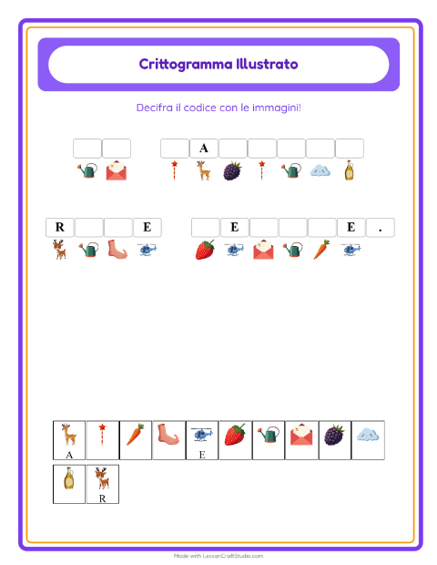 Anteprima della scheda di Crittogramma per Scuola dell'infanzia (5-7 anni)