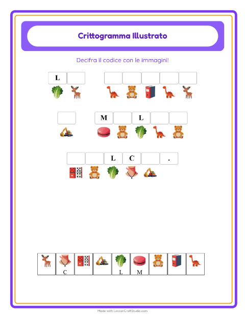 Anteprima della scheda di Crittogramma per Scuola dell'infanzia (5-7 anni)