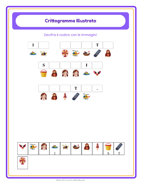 Anteprima della scheda di Crittogramma per Scuola dell'infanzia (5-7 anni)