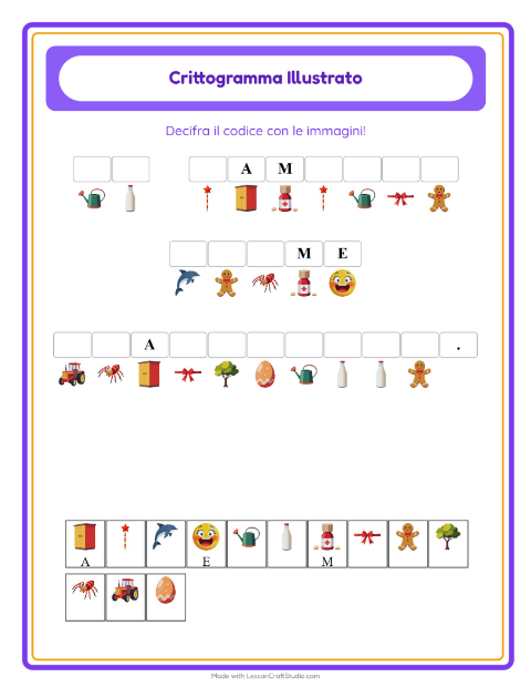 Anteprima della scheda di Crittogramma per Scuola dell'infanzia (5-7 anni)