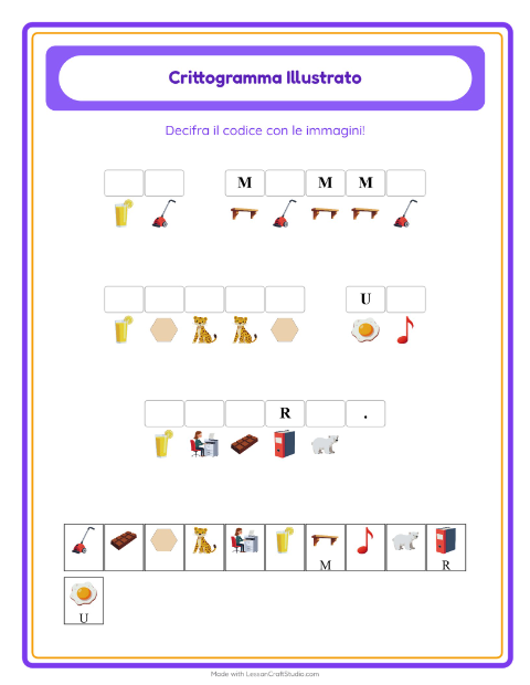 Anteprima della scheda di Crittogramma per Scuola dell'infanzia (5-7 anni)