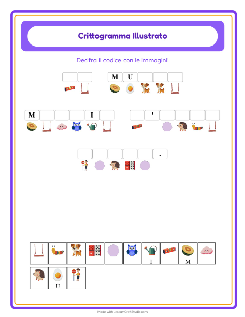 Anteprima della scheda di Crittogramma per Scuola dell'infanzia (5-7 anni)