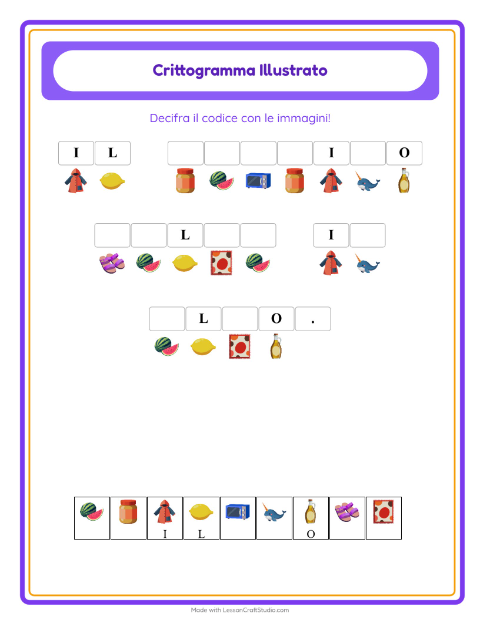 Anteprima della scheda di Crittogramma per Scuola dell'infanzia (5-7 anni)