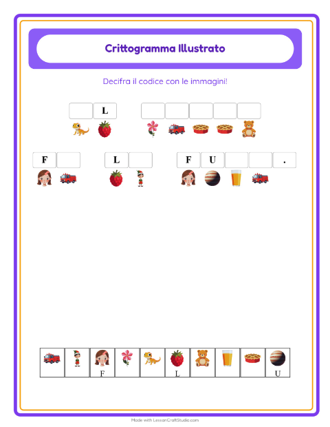 Anteprima della scheda di Crittogramma per Scuola dell'infanzia (5-7 anni)