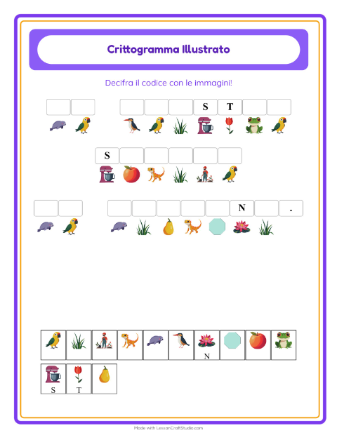 Anteprima della scheda di Crittogramma per Scuola dell'infanzia (5-7 anni)