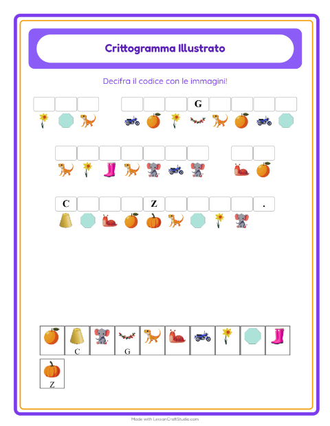 Anteprima della scheda di Crittogramma per Scuola dell'infanzia (5-7 anni)