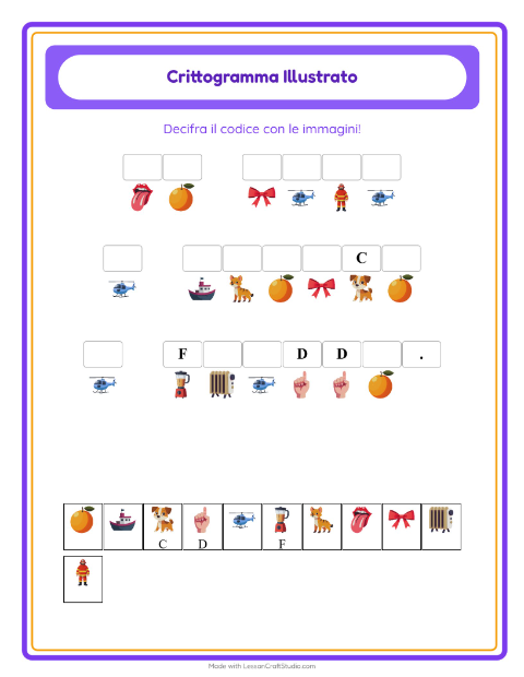 Anteprima della scheda di Crittogramma per Scuola dell'infanzia (5-7 anni)