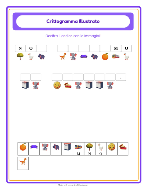 Anteprima della scheda di Crittogramma per Scuola dell'infanzia (5-7 anni)