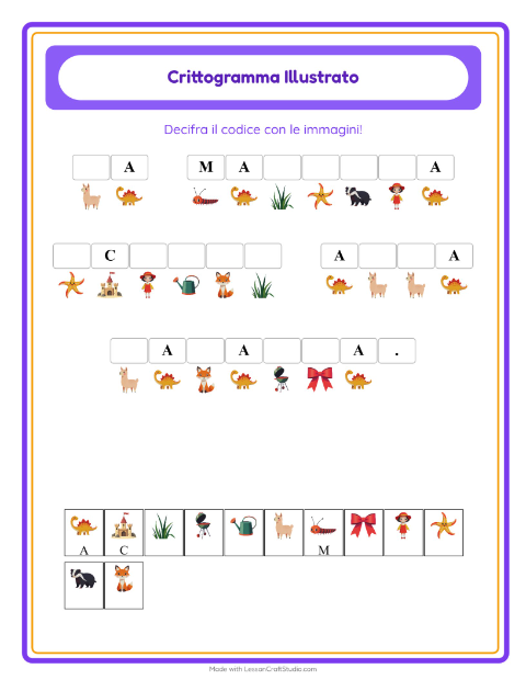 Anteprima della scheda di Crittogramma per Scuola dell'infanzia (5-7 anni)